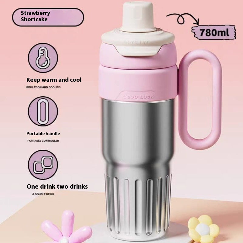 780ml Gradient Double Drink Thermal Cup Stainless Steel With Lid