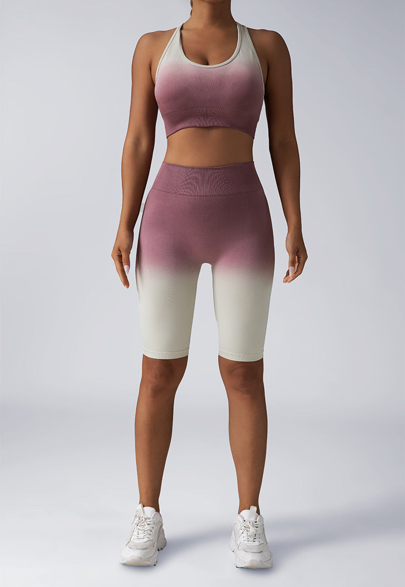 Workout Sets For Women 2 Piece Seamless Crop Tank High Waist Shorts