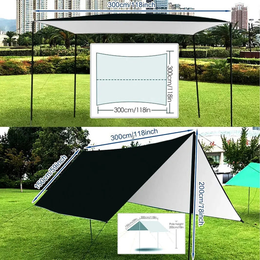 3x3 M Tarpaulin Waterproof Camping Tarp Shelter Tent