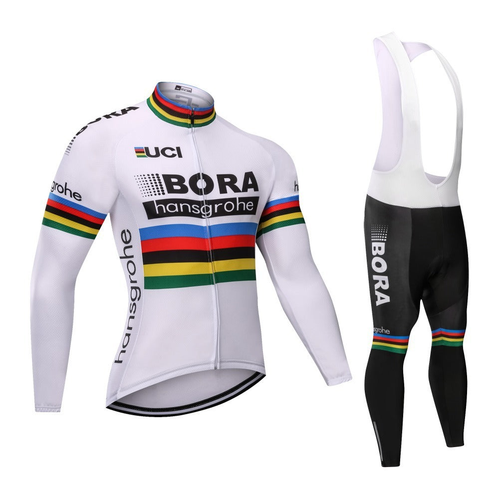 Cycling wear long-sleeved suit thin section plus velvet