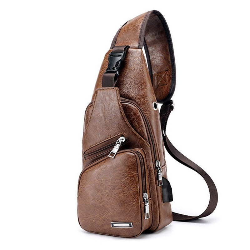 Men USB Charging Bag Men Chest Bag