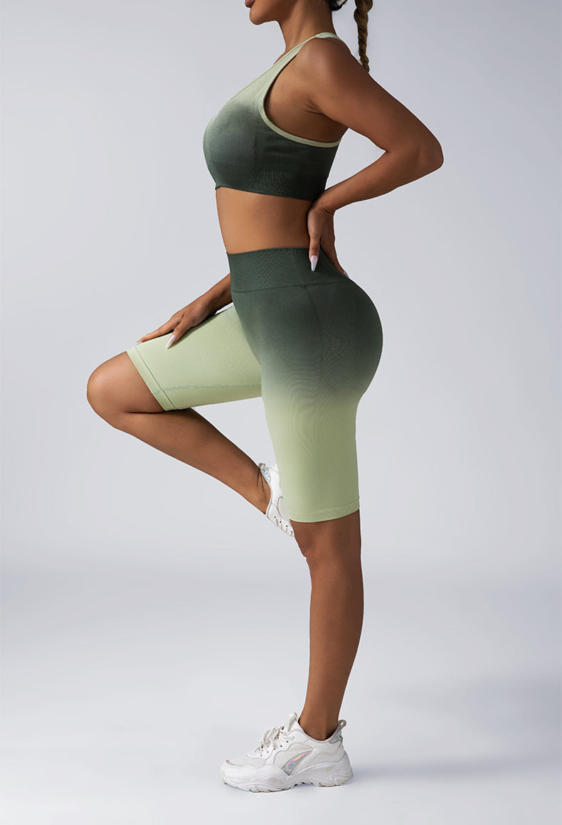 Workout Sets For Women 2 Piece Seamless Crop Tank High Waist Shorts