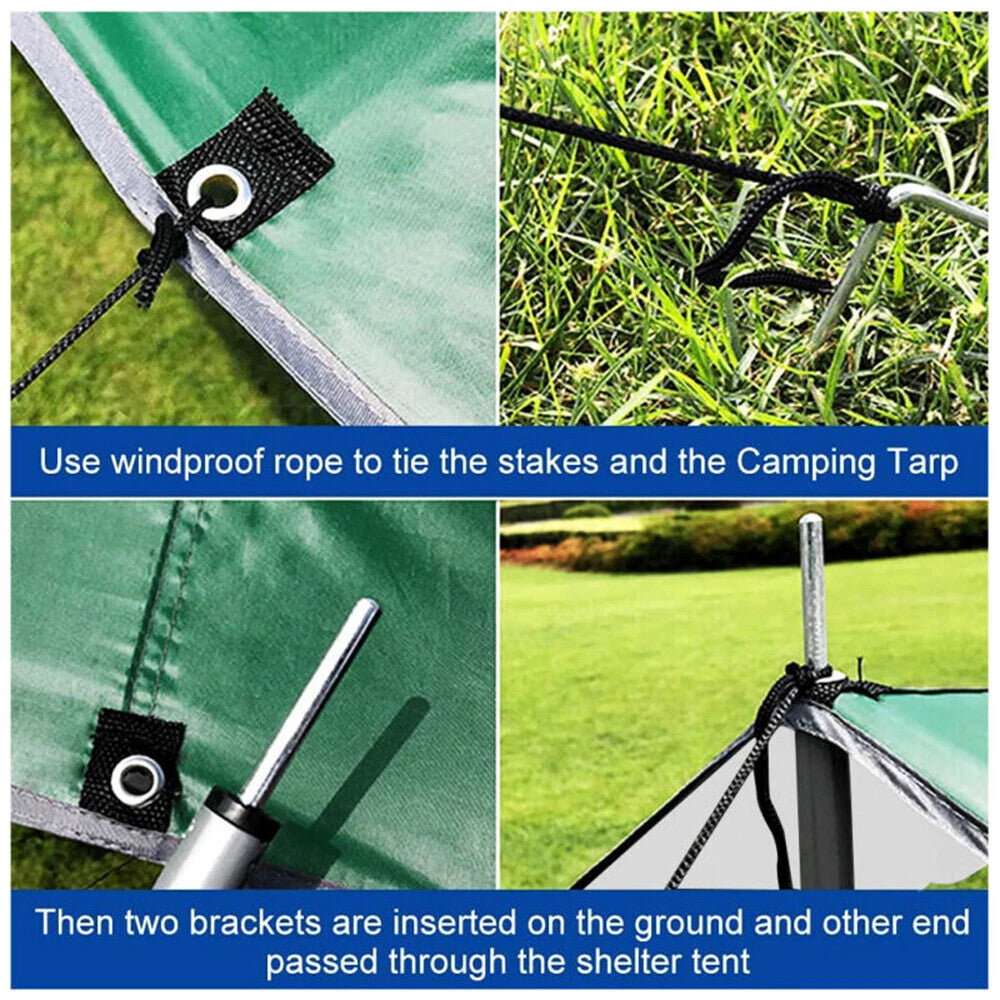 3x3 M Tarpaulin Waterproof Camping Tarp Shelter Tent