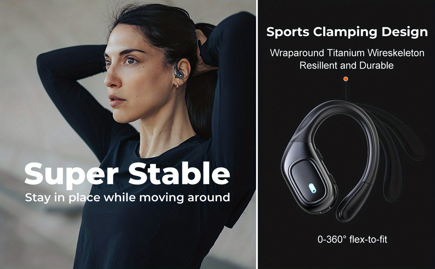 Supreme Wireless Earbuds for Sports - 75Hr Battery, HD Audio, LED Display, Noise Cancelling, Secure Over-Ear Hooks, Seamless Built-in Mic