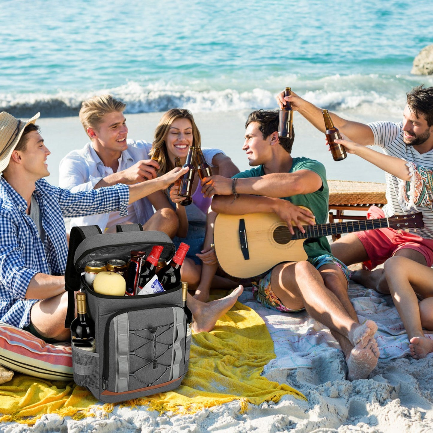 Grey-Black Options 1Pc Cooler Backpack