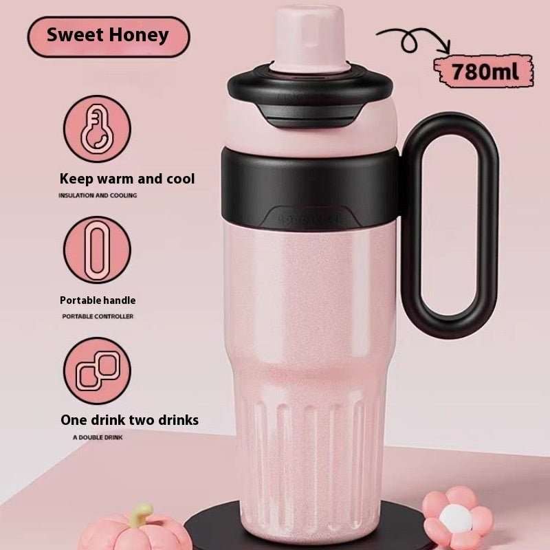 780ml Gradient Double Drink Thermal Cup Stainless Steel With Lid