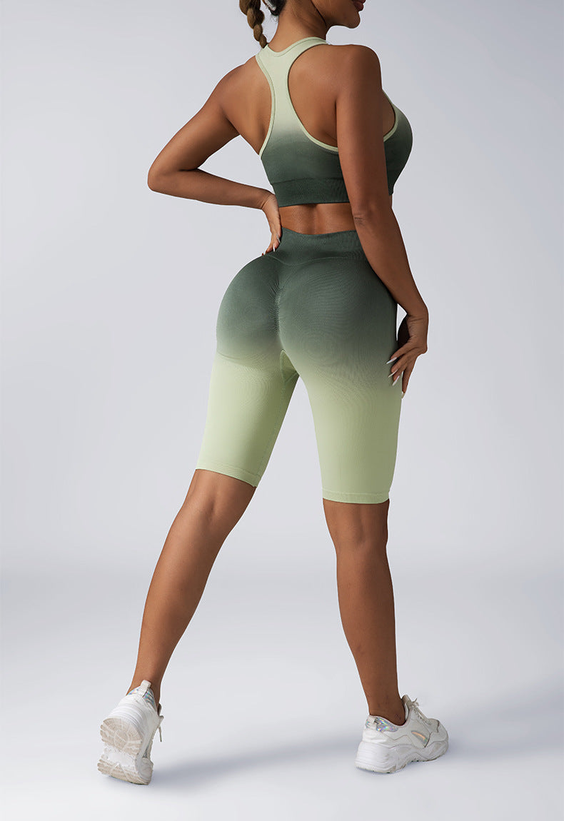 Workout Sets For Women 2 Piece Seamless Crop Tank High Waist Shorts