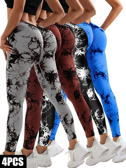 4 Pack Women's Scrunch Workout Leggings