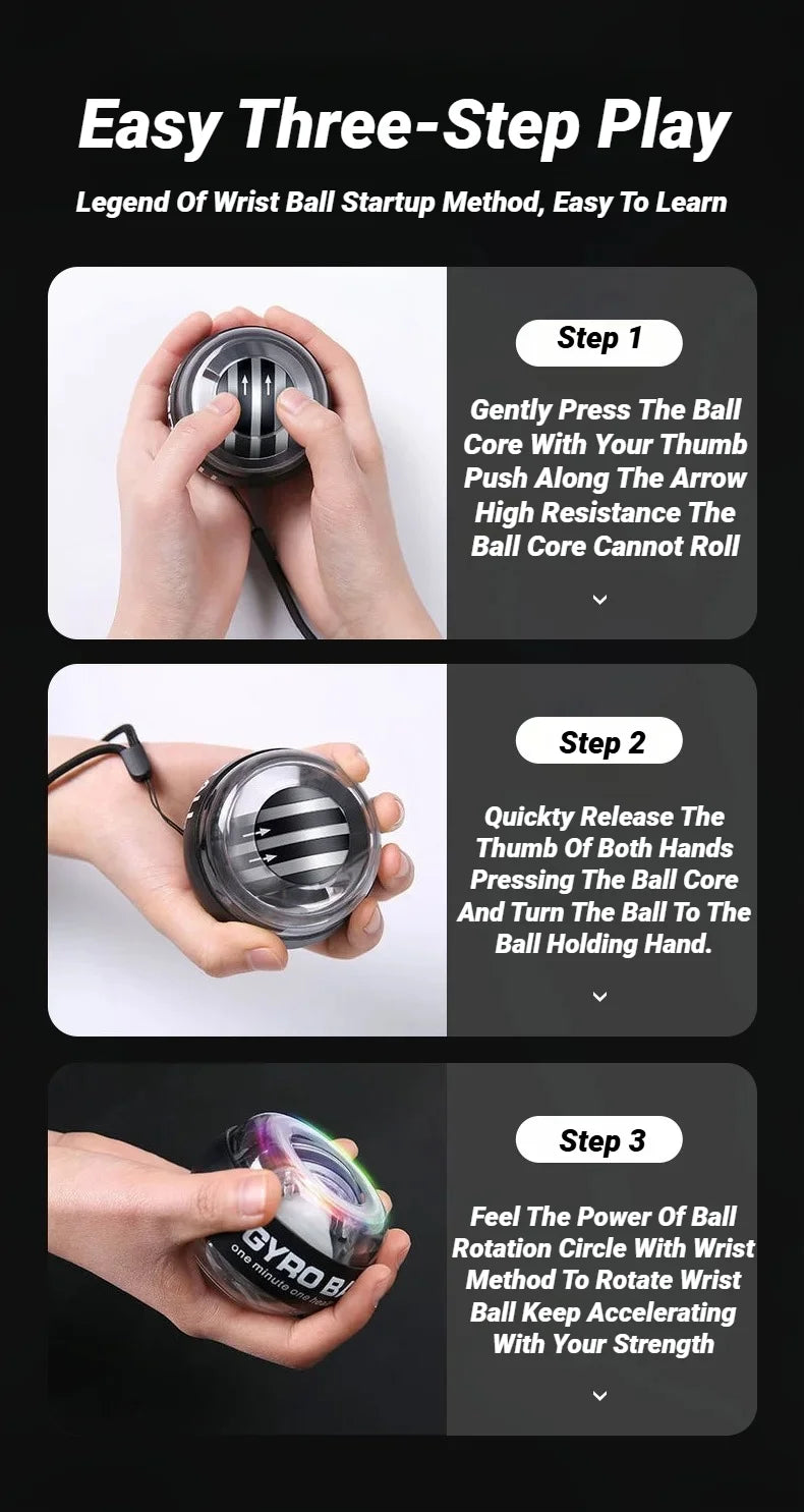 Gyroball Powerball Forearm Exerciser Muscle Fitness Equipment Gyroscope Power Ball Gyro Wrist Booster Trainer Hand Exercise