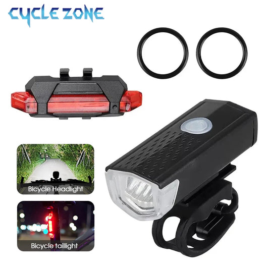 Waterproof MTB Bike USB rechargable LED light set
