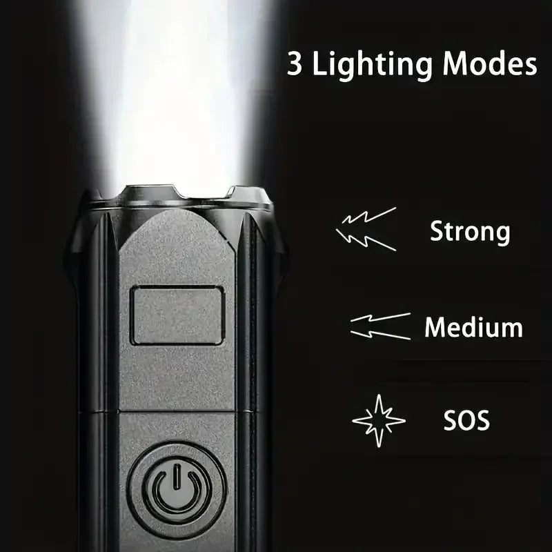 Tactical Super Bright LED USB Quad-Lighting Mode Flashlight