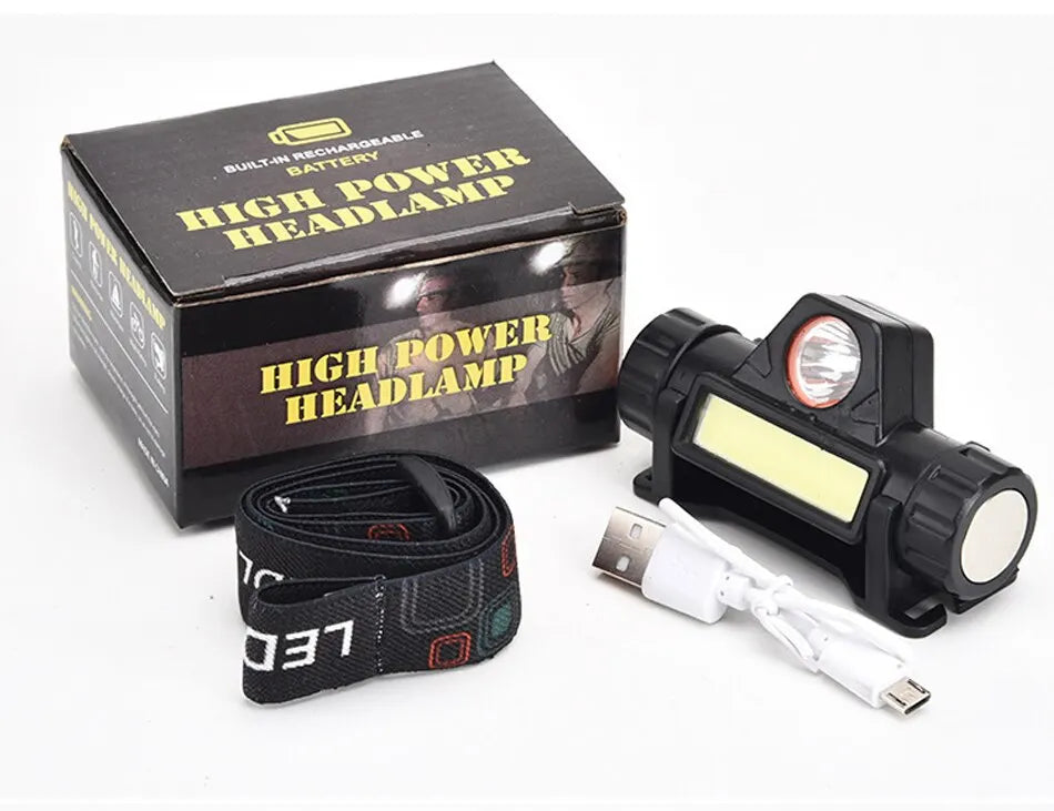 LED USB Headlamp - Rechargeable & Waterproof