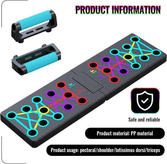 Portable Multifunctional Push-up Board Set With Handles Foldable Fitness Equipment For Chest Abdomen Arms And Back Training