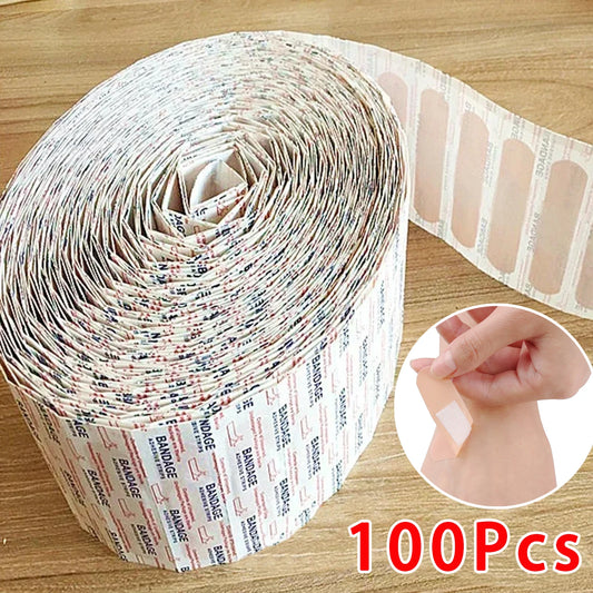 100Pcs Waterproof Adhesive Bandages – Breathable, Cushioned First Aid Strips