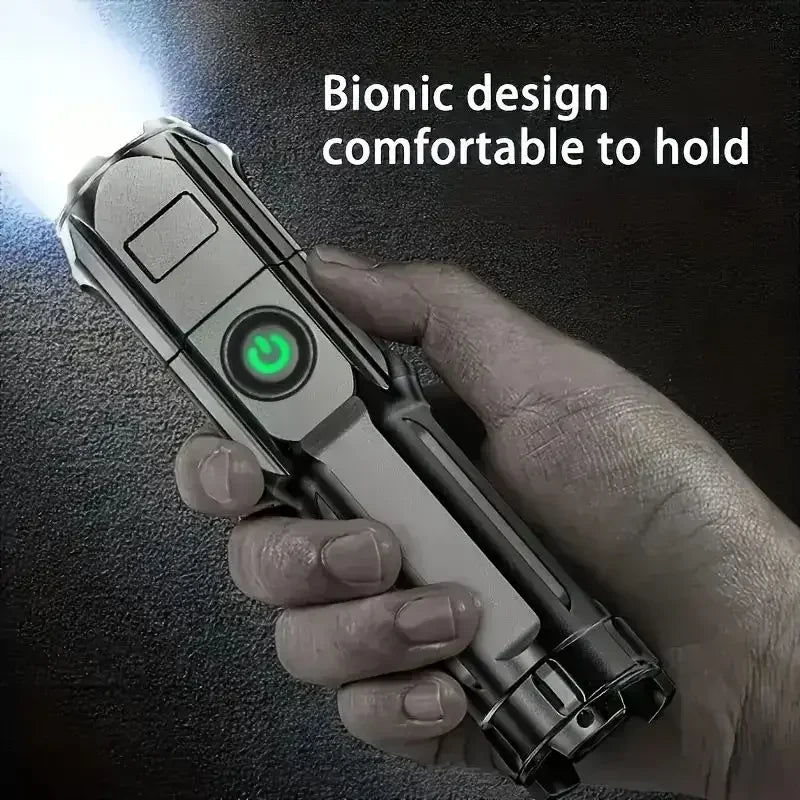 Tactical Super Bright LED USB Quad-Lighting Mode Flashlight