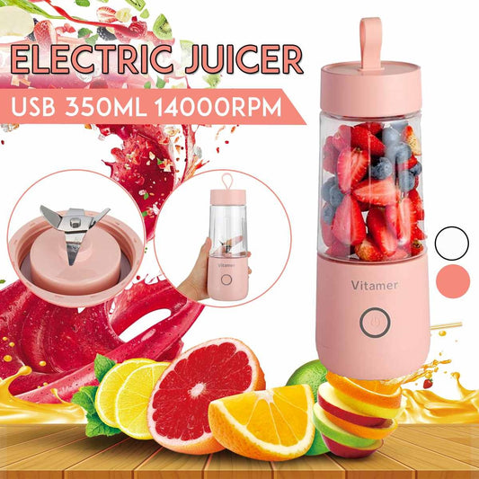 350ml Portable Blender Juicer Electric USB Rechargeable Mixer Smoothie