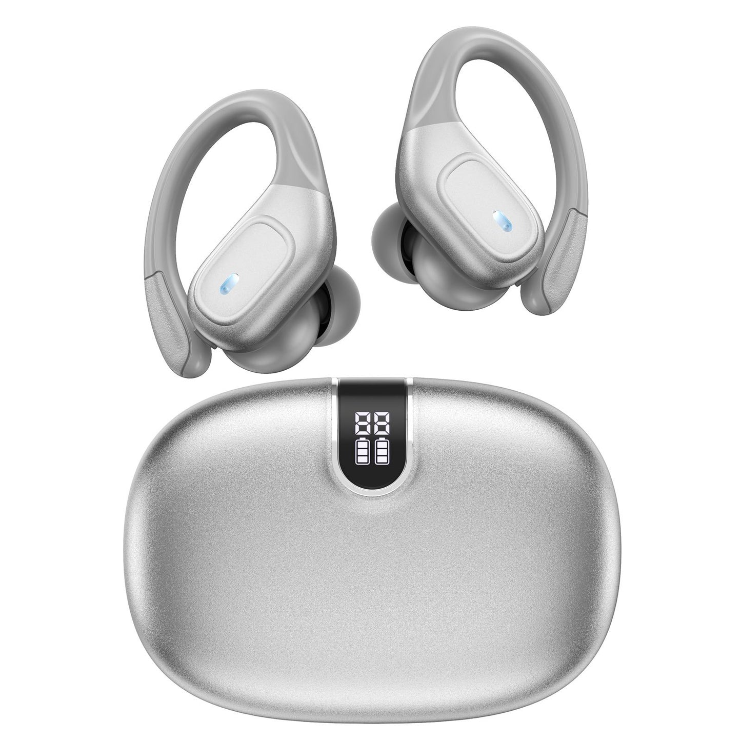 Supreme Wireless Earbuds for Sports - 75Hr Battery, HD Audio, LED Display, Noise Cancelling, Secure Over-Ear Hooks, Seamless Built-in Mic