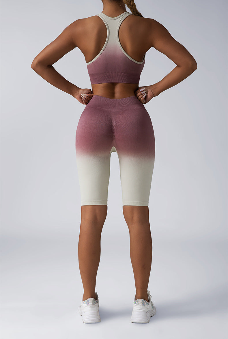 Workout Sets For Women 2 Piece Seamless  Crop Tank High Waist Shorts
