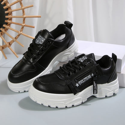 Lace-up Sports Shoes With Side-Zipper Design