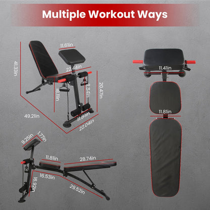 1Pc  Adjustable Weight Bench With Preacher Curl Pad Resistance