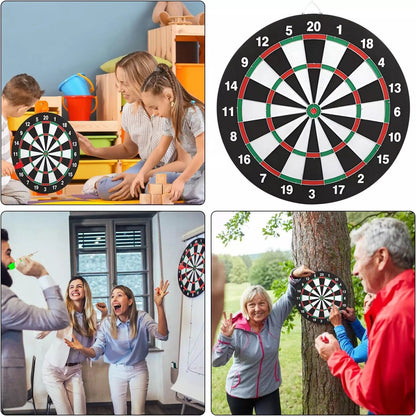 SIZE 17  DARTBOARD SET 6 DARTS  FAMILY DART BOARD