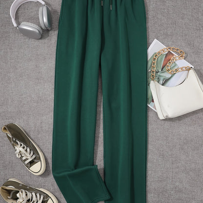 Comfortable High-Waisted Drawstring Sweatpants - Women's Fashion Clothing - Elastic Loose Fit, Long Length, Casual Style, Soft Fabric, Perfect for Daily Wear