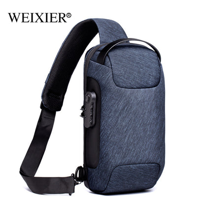 Waterproof USB Anti-theft Bag Men