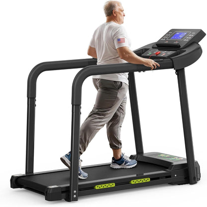 Composite Shock-absorbing Treadmill With Extended Handrails