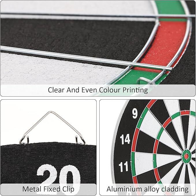 SIZE 17  DARTBOARD SET 6 DARTS  FAMILY DART BOARD