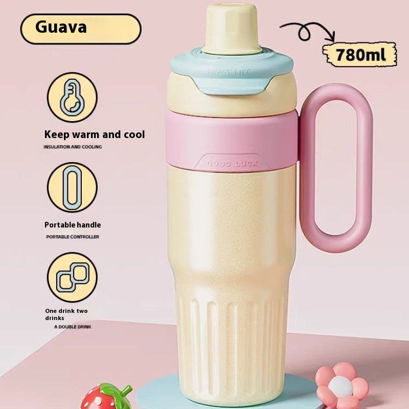 780ml Gradient Double Drink Thermal Cup Stainless Steel With Lid