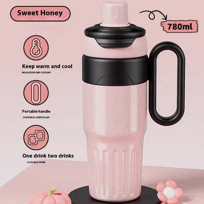 780ml Gradient Double Drink Thermal Cup Stainless Steel With Lid