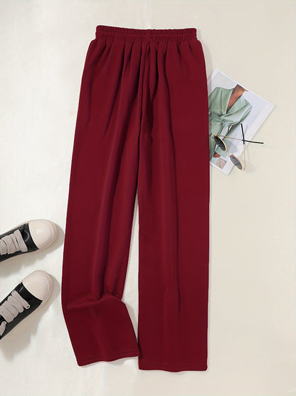Comfortable High-Waisted Drawstring Sweatpants - Women's Fashion Clothing - Elastic Loose Fit, Long Length, Casual Style, Soft Fabric, Perfect for Daily Wear