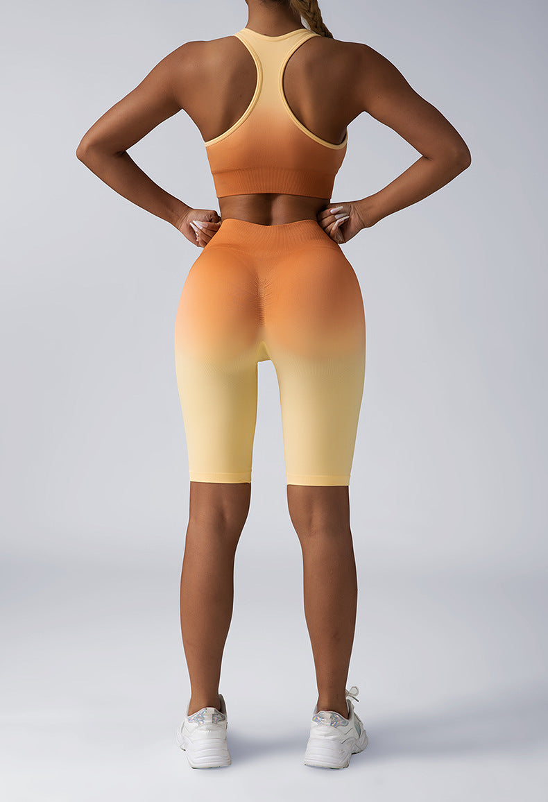 Workout Sets For Women 2 Piece Seamless  Crop Tank High Waist Shorts