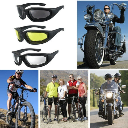 3 Pair Motorcycle Sports Padded Biker Riding Glasses