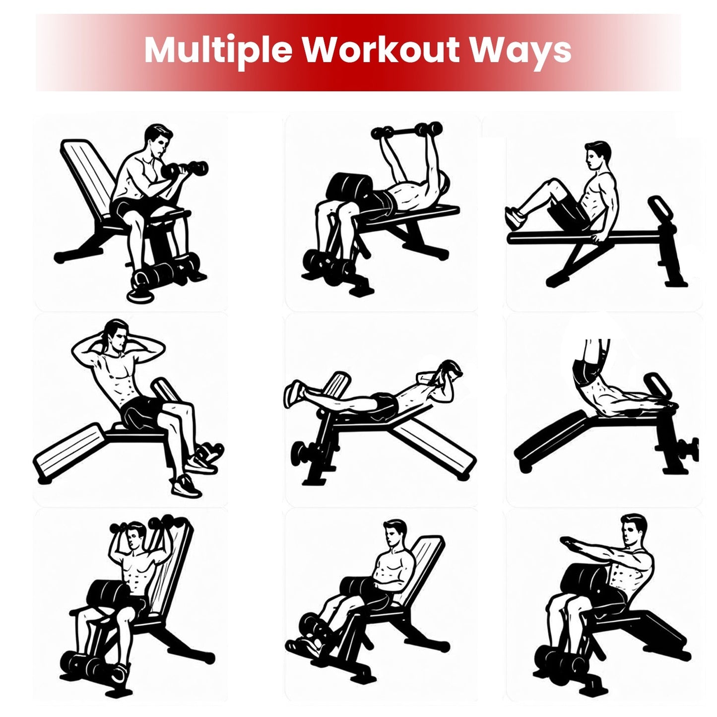 1Pc  Adjustable Weight Bench With Preacher Curl Pad Resistance