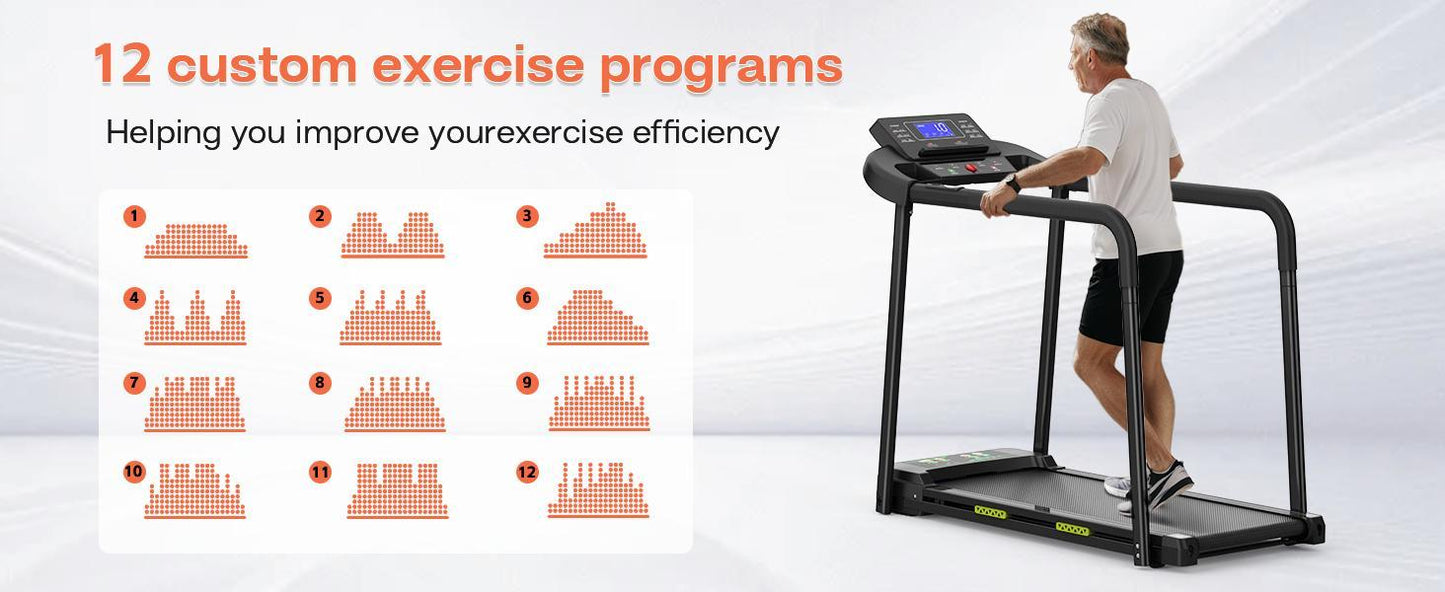 Composite Shock-absorbing Treadmill With Extended Handrails