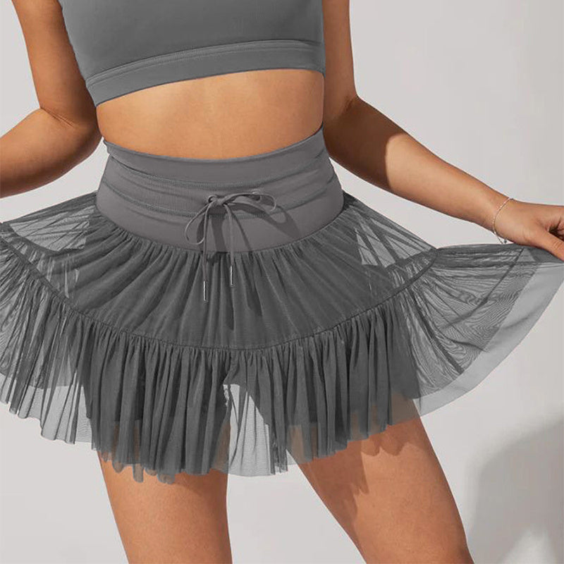 High Waist Dress Lace-up Sports Skirt