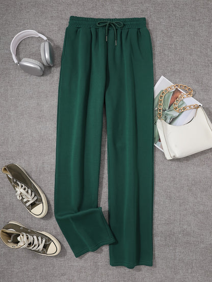 Comfortable High-Waisted Drawstring Sweatpants - Women's Fashion Clothing - Elastic Loose Fit, Long Length, Casual Style, Soft Fabric, Perfect for Daily Wear