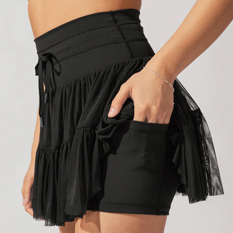 High Waist Dress Lace-up Sports Skirt