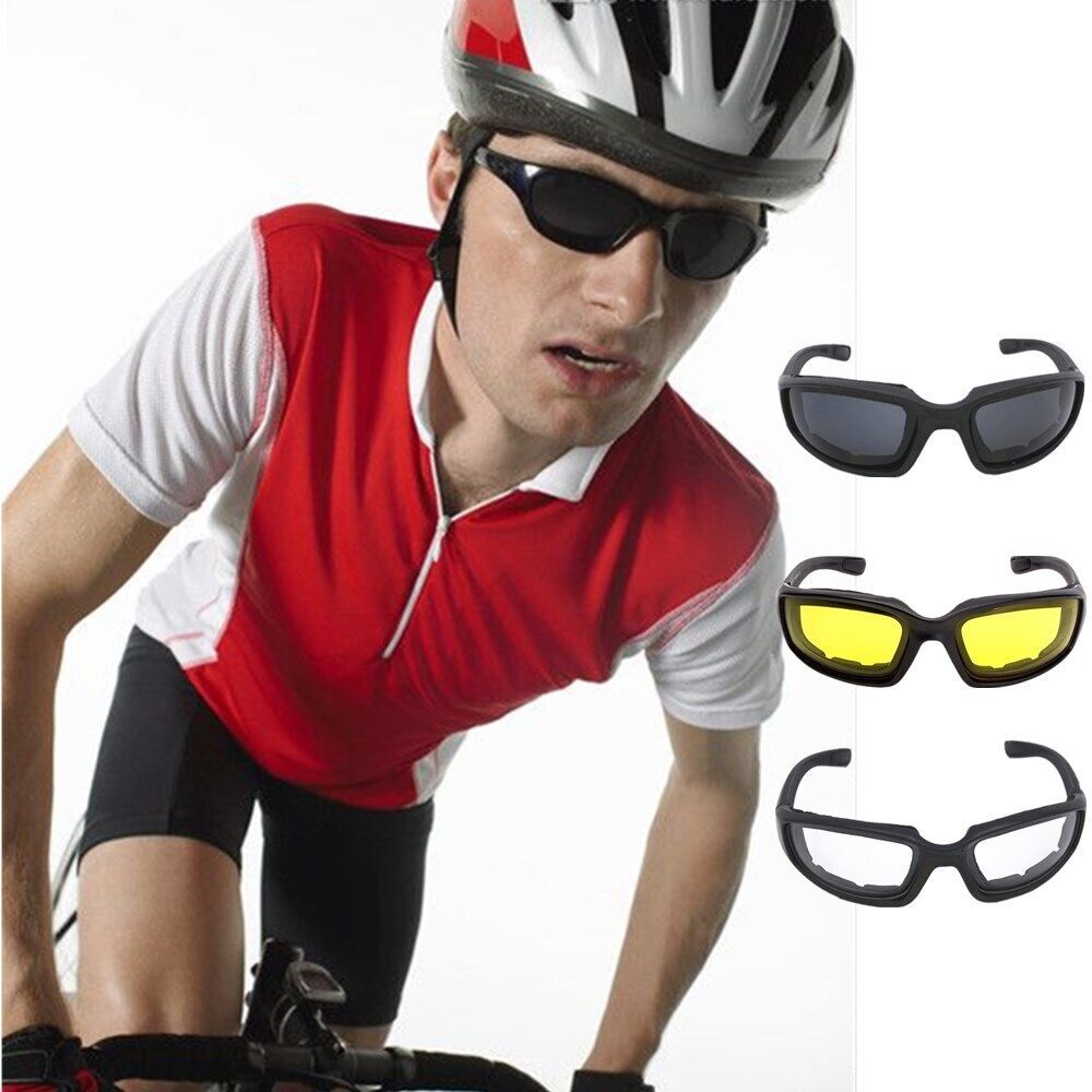 3 Pair Motorcycle Sports Padded Biker Riding Glasses