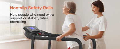 Composite Shock-absorbing Treadmill With Extended Handrails