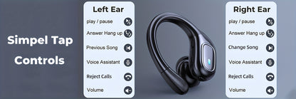 Supreme Wireless Earbuds for Sports - 75Hr Battery, HD Audio, LED Display, Noise Cancelling, Secure Over-Ear Hooks, Seamless Built-in Mic