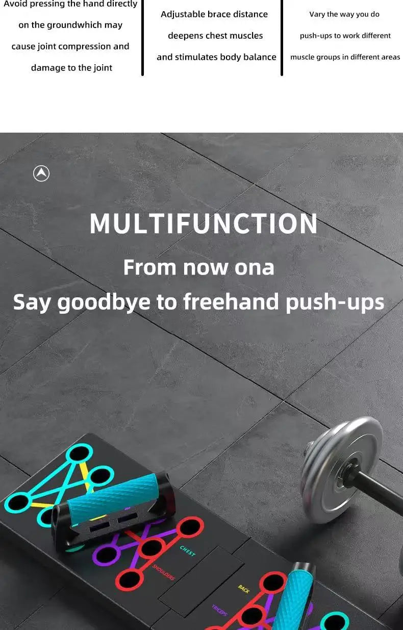 Portable Multifunctional Push-up Board Set With Handles Foldable Fitness Equipment For Chest Abdomen Arms And Back Training