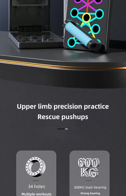 Portable Multifunctional Push-up Board Set With Handles Foldable Fitness Equipment For Chest Abdomen Arms And Back Training