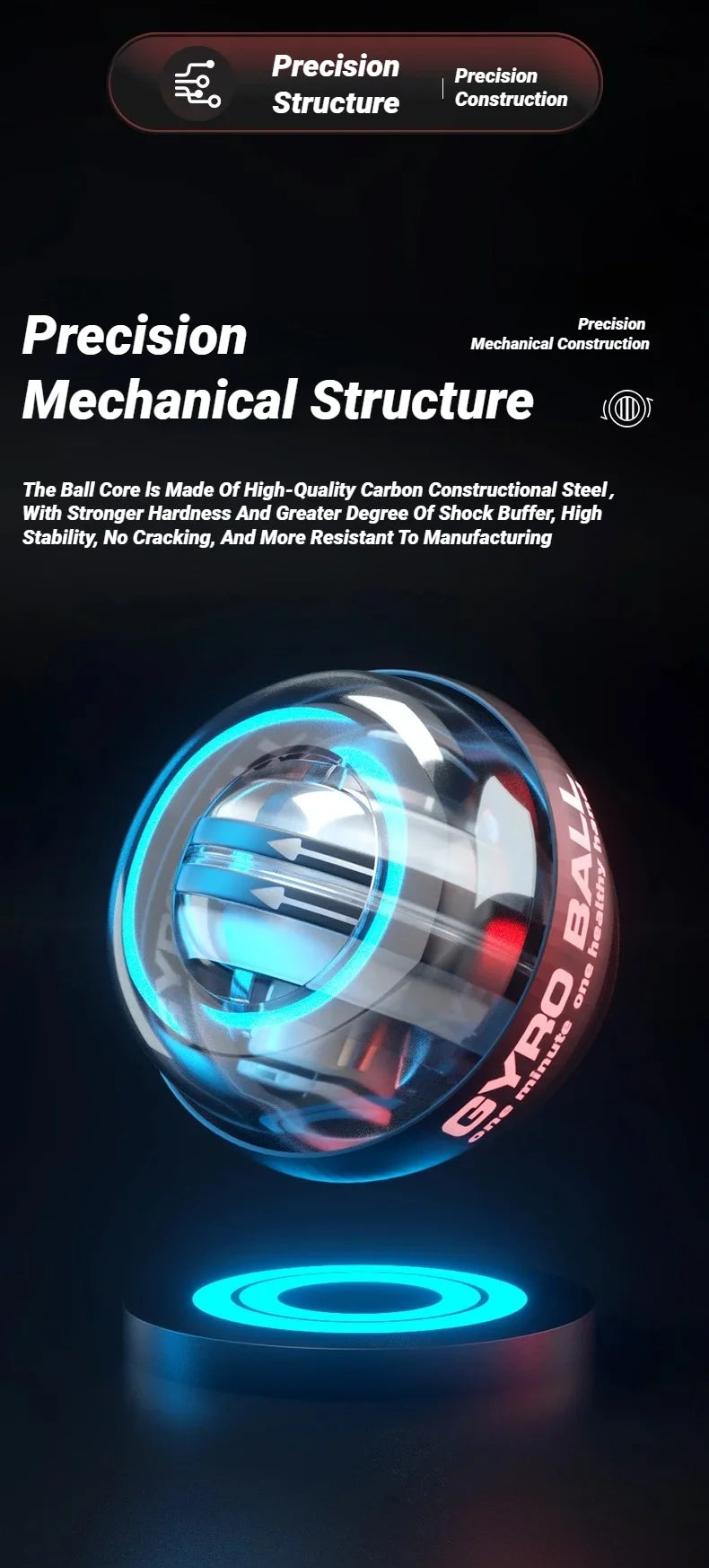 Gyroball Powerball Forearm Exerciser Muscle Fitness Equipment Gyroscope Power Ball Gyro Wrist Booster Trainer Hand Exercise