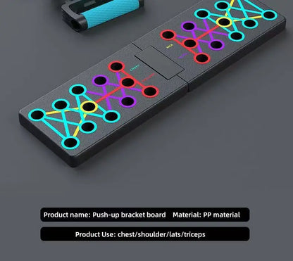 Portable Multifunctional Push-up Board Set With Handles Foldable Fitness Equipment For Chest Abdomen Arms And Back Training