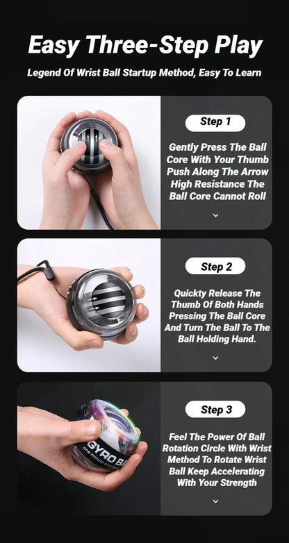 Gyroball Powerball Forearm Exerciser Muscle Fitness Equipment Gyroscope Power Ball Gyro Wrist Booster Trainer Hand Exercise