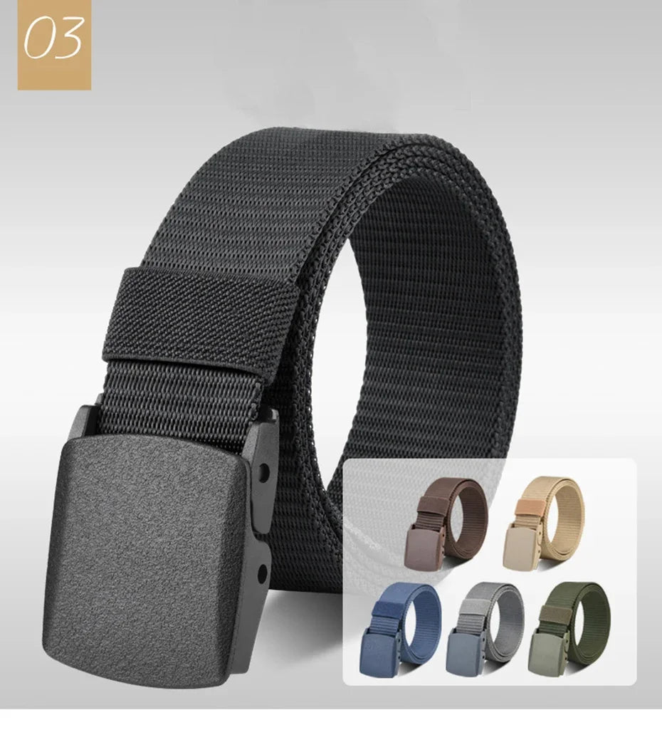 Automatic Buckle Nylon Belt, Fashionable MEN'S Canvas Outdoor Belt.