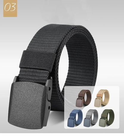 Automatic Buckle Nylon Belt, Fashionable MEN'S Canvas Outdoor Belt.