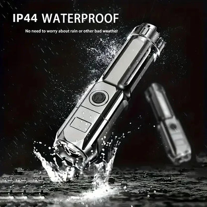 Tactical Super Bright LED USB Quad-Lighting Mode Flashlight